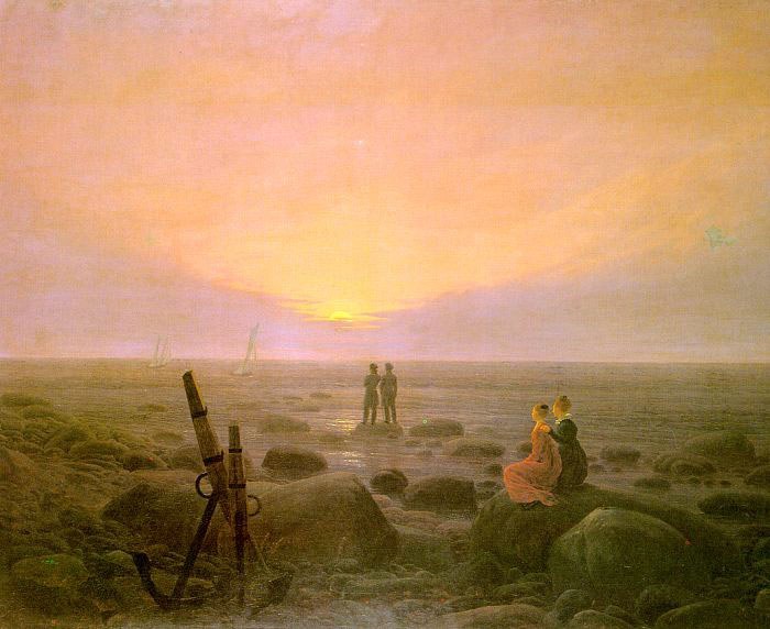 Caspar David Friedrich Moon rising over Sea